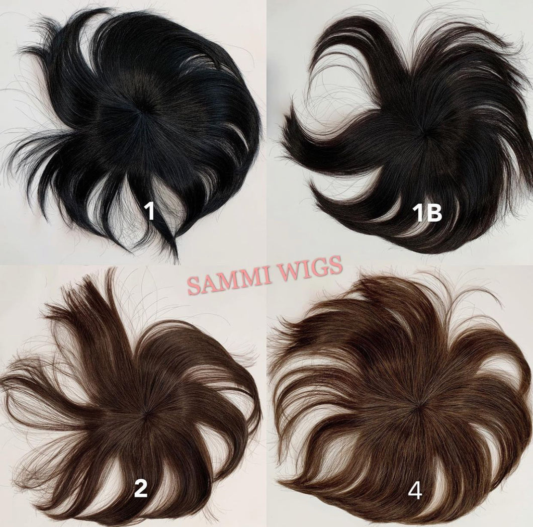 HH186 100% human hair clip on hair topper