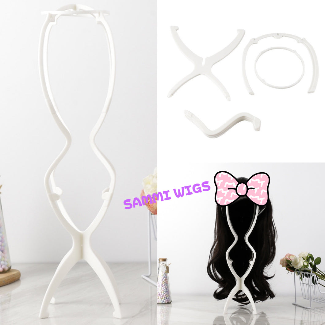 Portable wig stand for long wigs